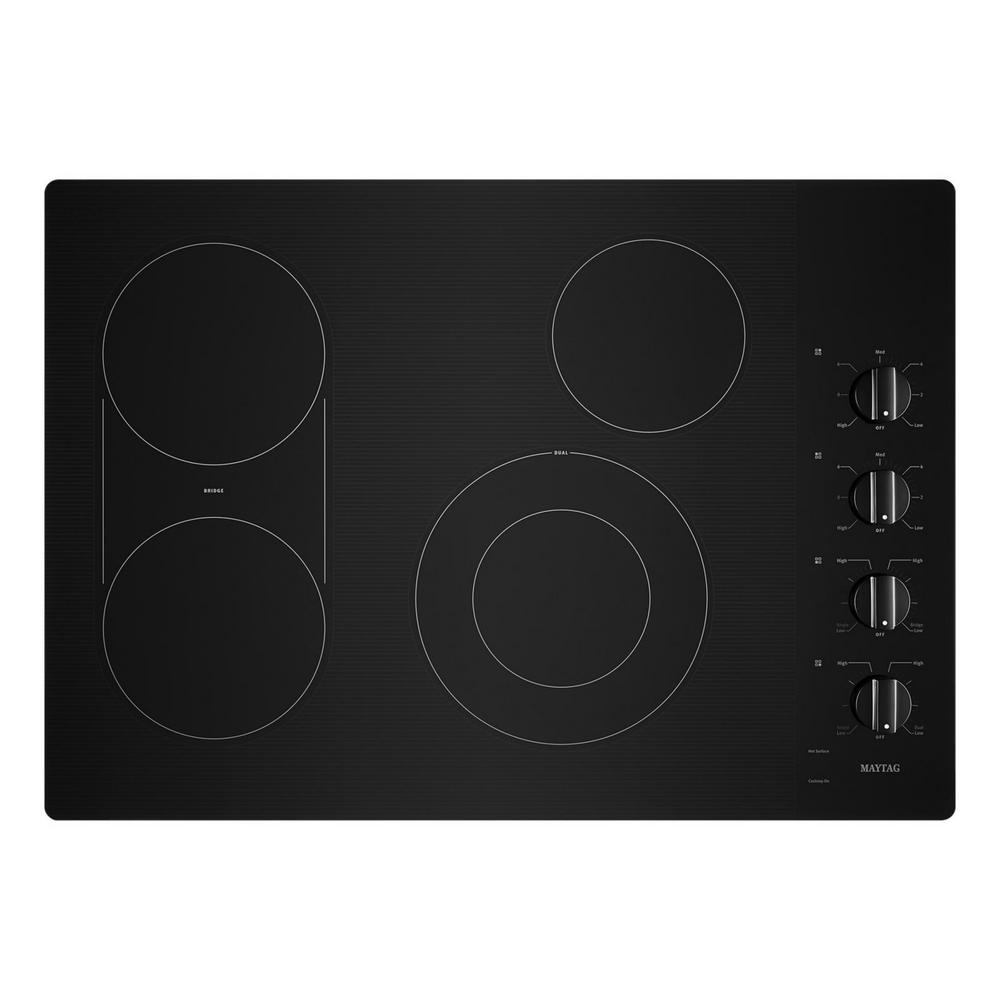 Maytag 30 In Radiant Electric Cooktop In Black With 4 Elements