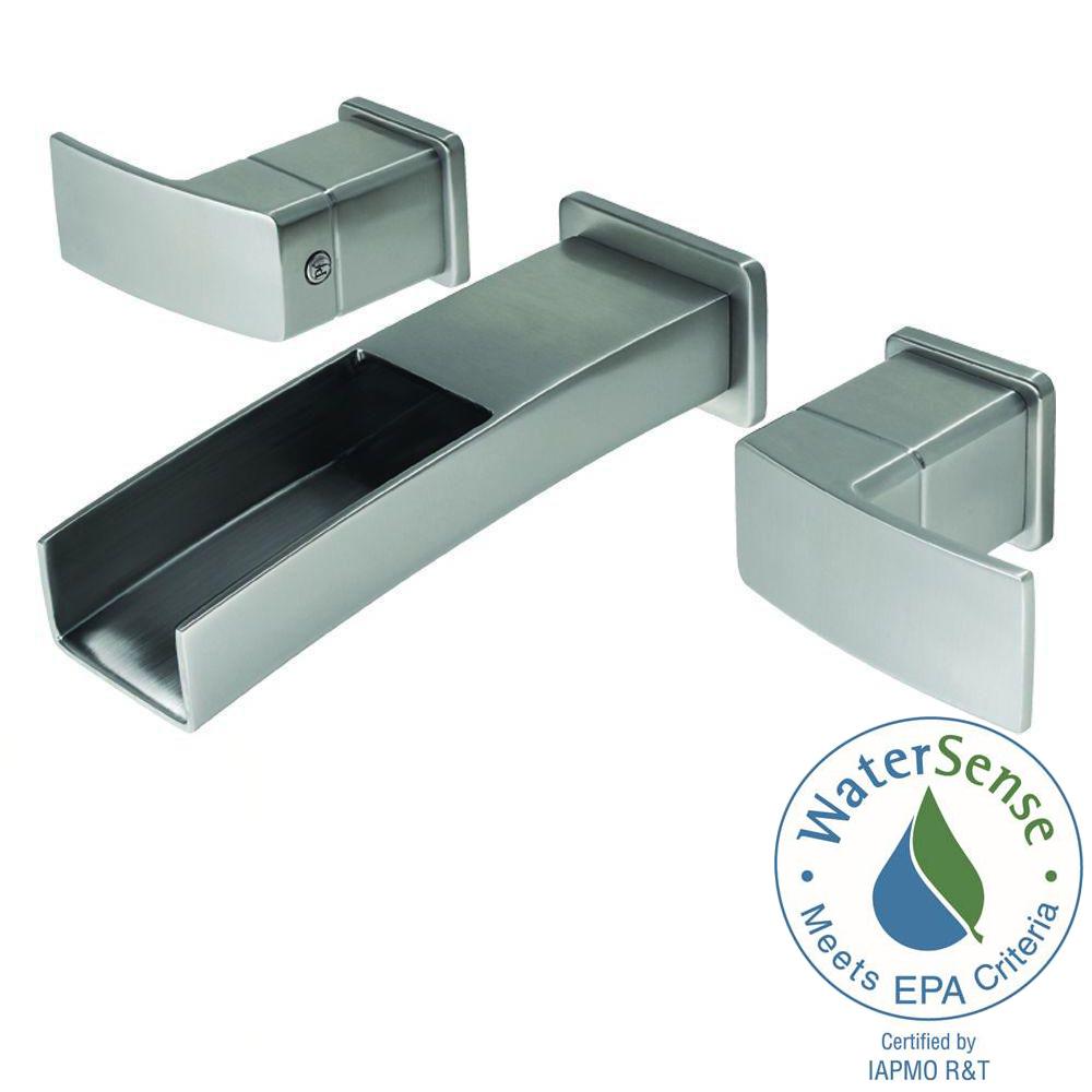 3 Low Flow Pfister Wall Mounted Bathroom Sink Faucets Kenzo 2 Handle Wall Mount Bathroom Faucet In Brushed Nickel