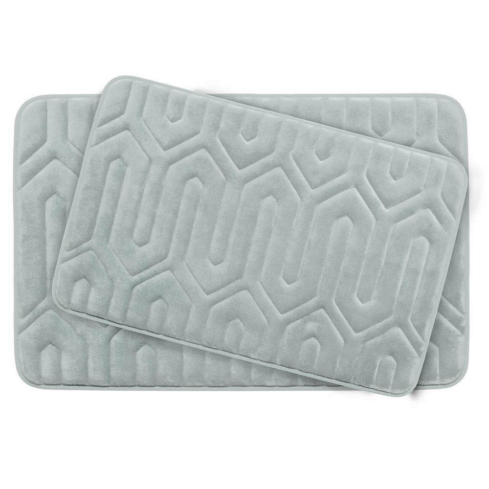 Bouncecomfort Thea Light Gray Memory Foam 2 Piece Bath Mat Set Bouncecomfort Thea Light Gray Memory Foam 2 Piece Bath Mat Set