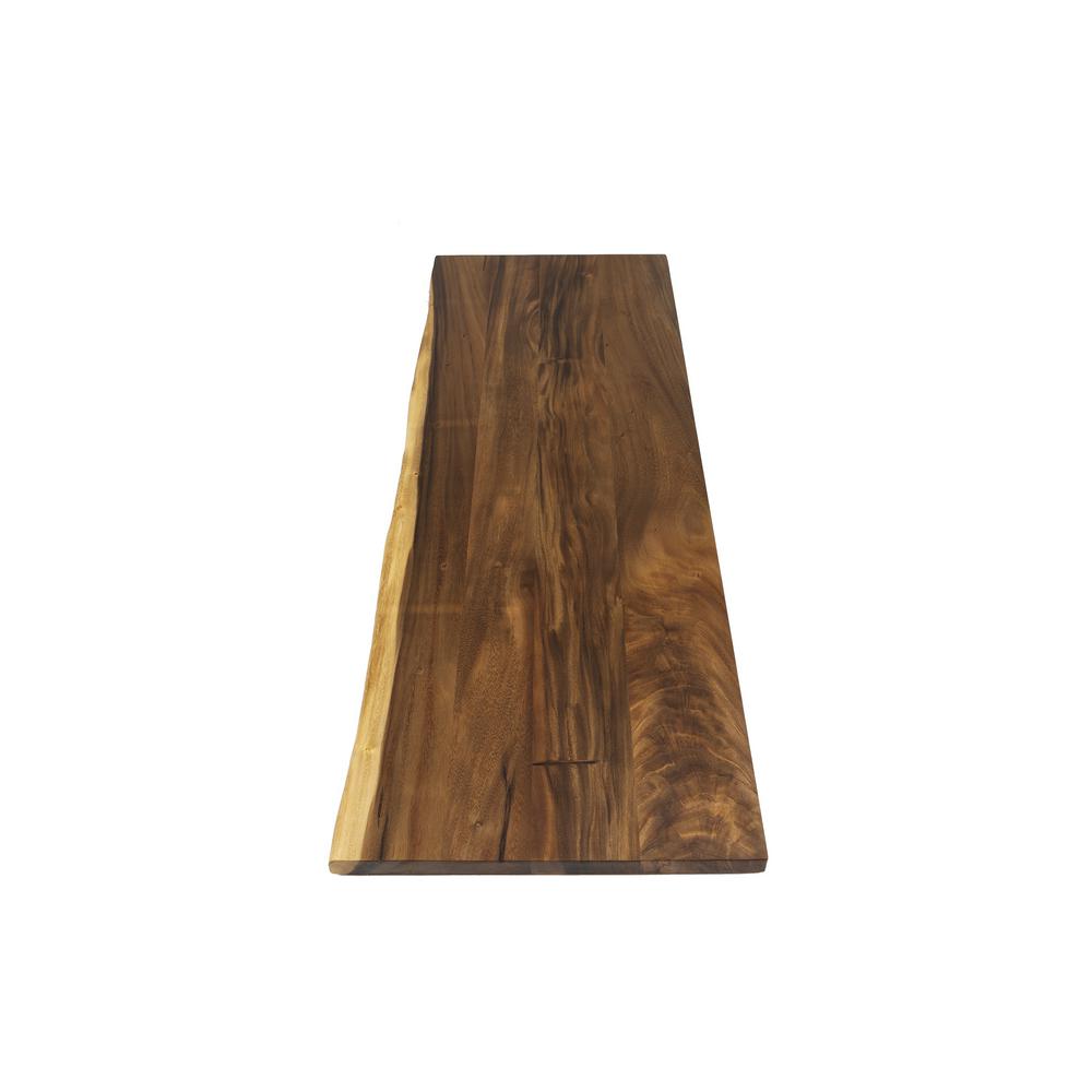 8 Ft L X 2 1 In D 5 T Butcher Block Countertop Oiled Acacia With Live Edge