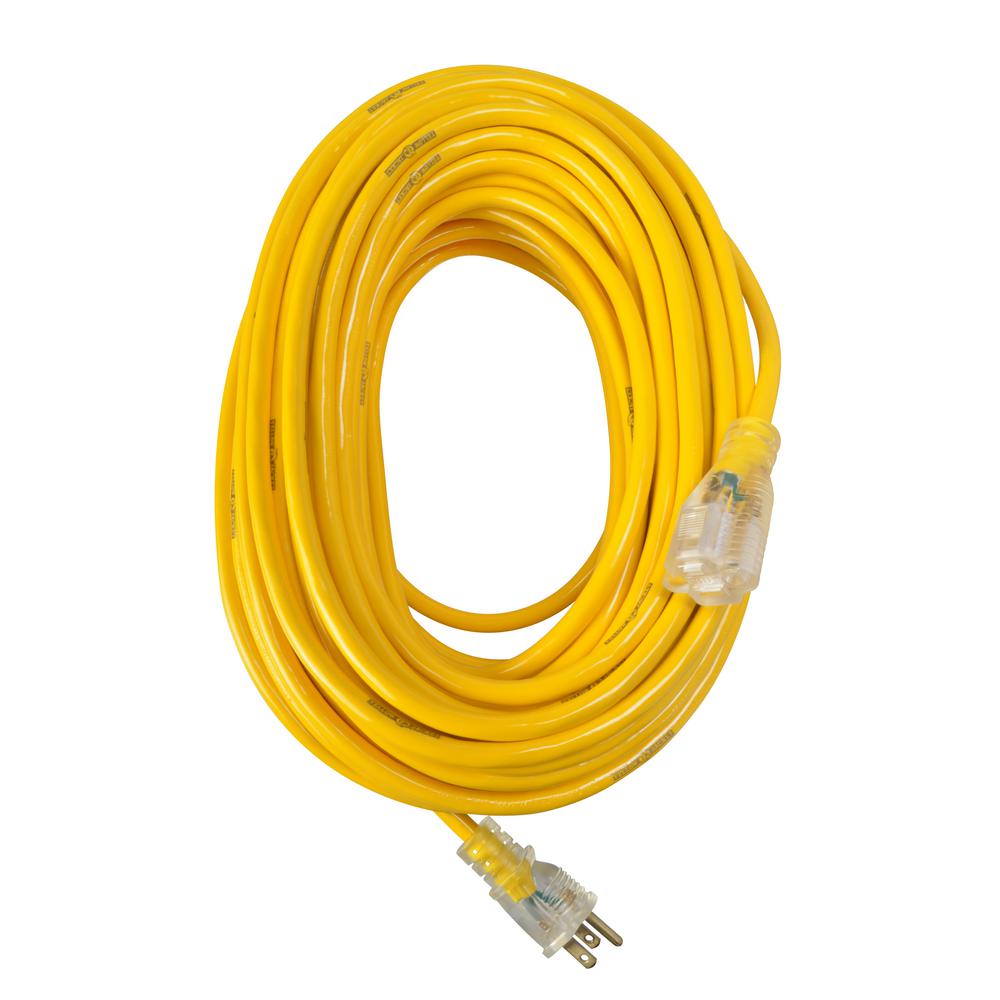 Yellow Jacket 100 ft. 12/3 SJTW Outdoor Heavy-Duty Extension Cord with Power... by Yellow Jacket
