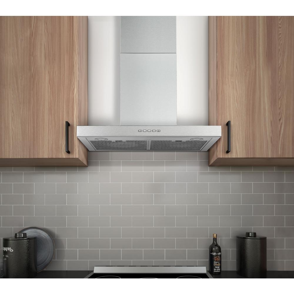 Ancona 30 in. Convertible WallMounted Rectangular Range Hood in Stainless Steel with LED Lights