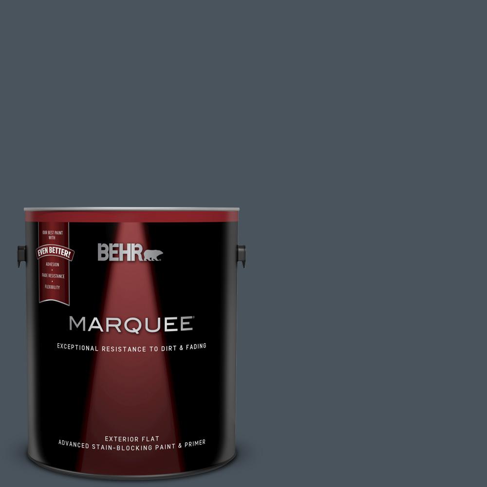 Behr Marquee 1 Gal N480 7 Midnight Blue Flat Exterior Paint And N480 7 Midnight Blue Flat Exterior Paint And Primer In One