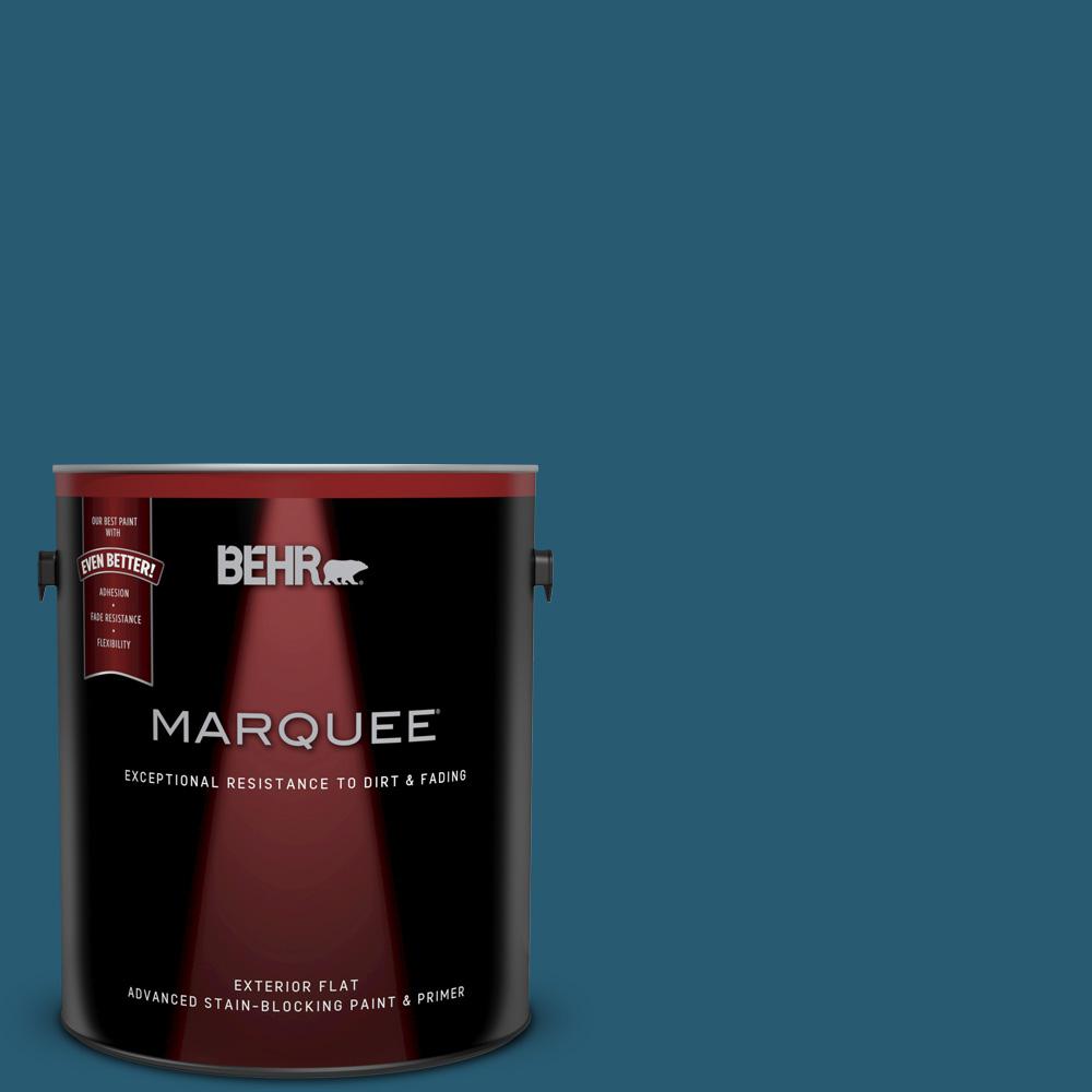 Behr Marquee 1 Gal 540d 7 Deep Blue Sea Flat Exterior Paint And 540d 7 Deep Blue Sea Flat Exterior Paint And Primer In One