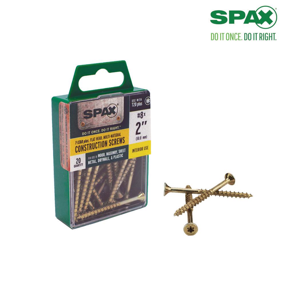 SPAX 8 x 2 in. TStar Drive Flat Head Partial Thread Yellow Zinc Coated Screw (20 per Box