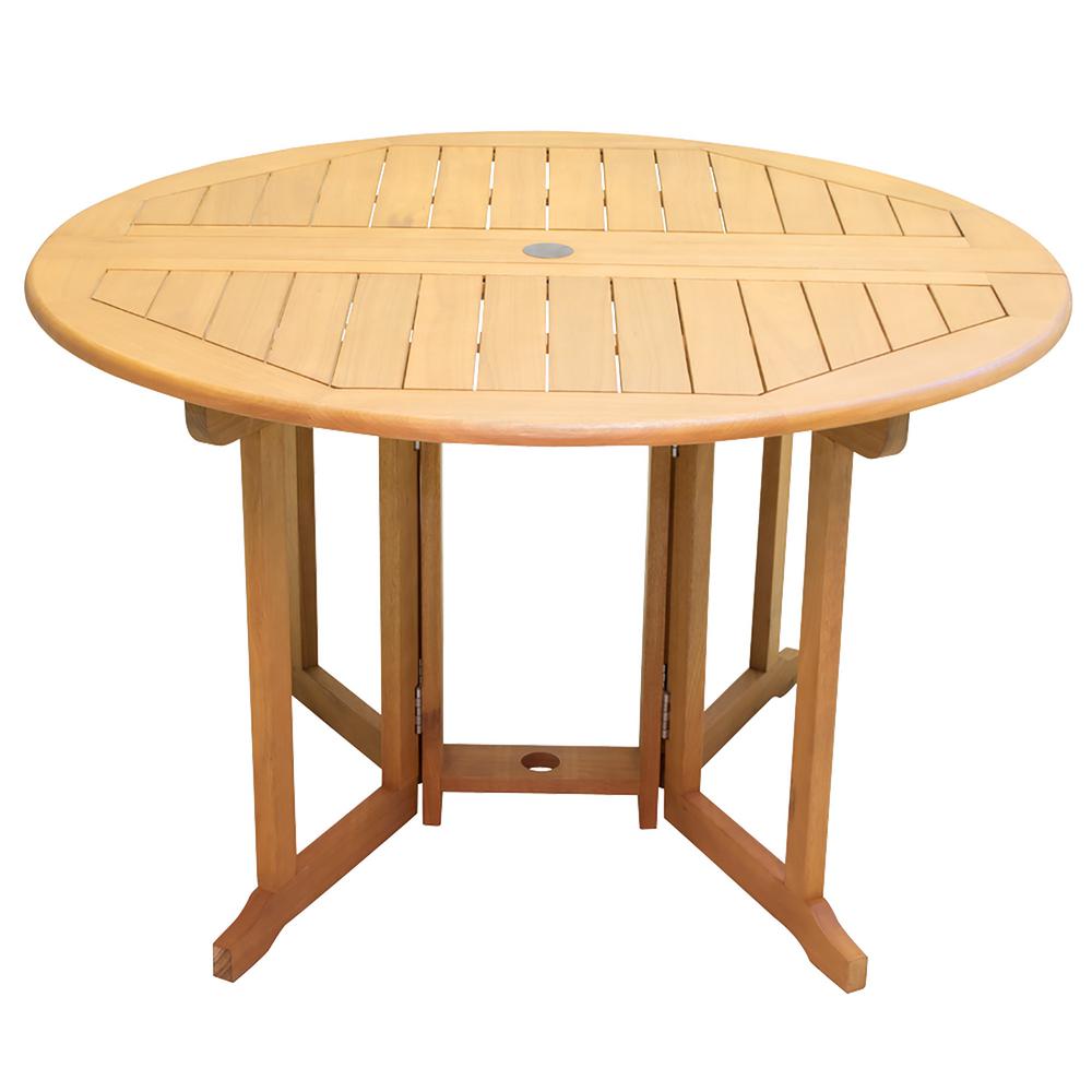 RIO Innovations Newport Collection 47 in. Round Wood Patio ...