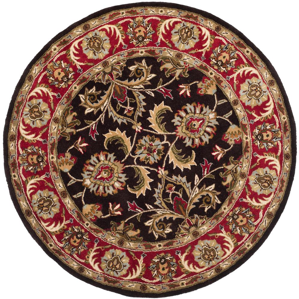 Safavieh Heritage Chocolate/Red 8 ft. x 8 ft. Round Area RugHG951A8R