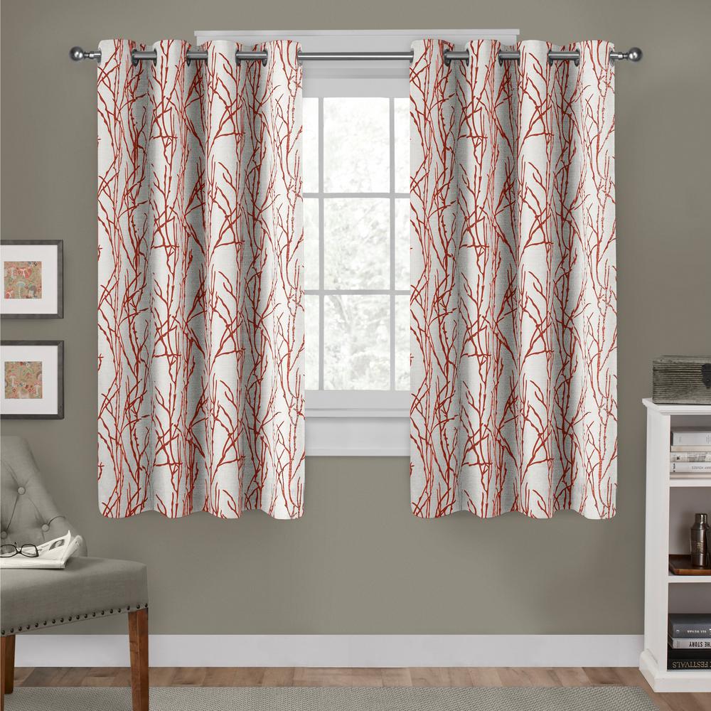 Kochi Mecca Orange Linen Blend Grommet Top Window Curtain Eh8270
