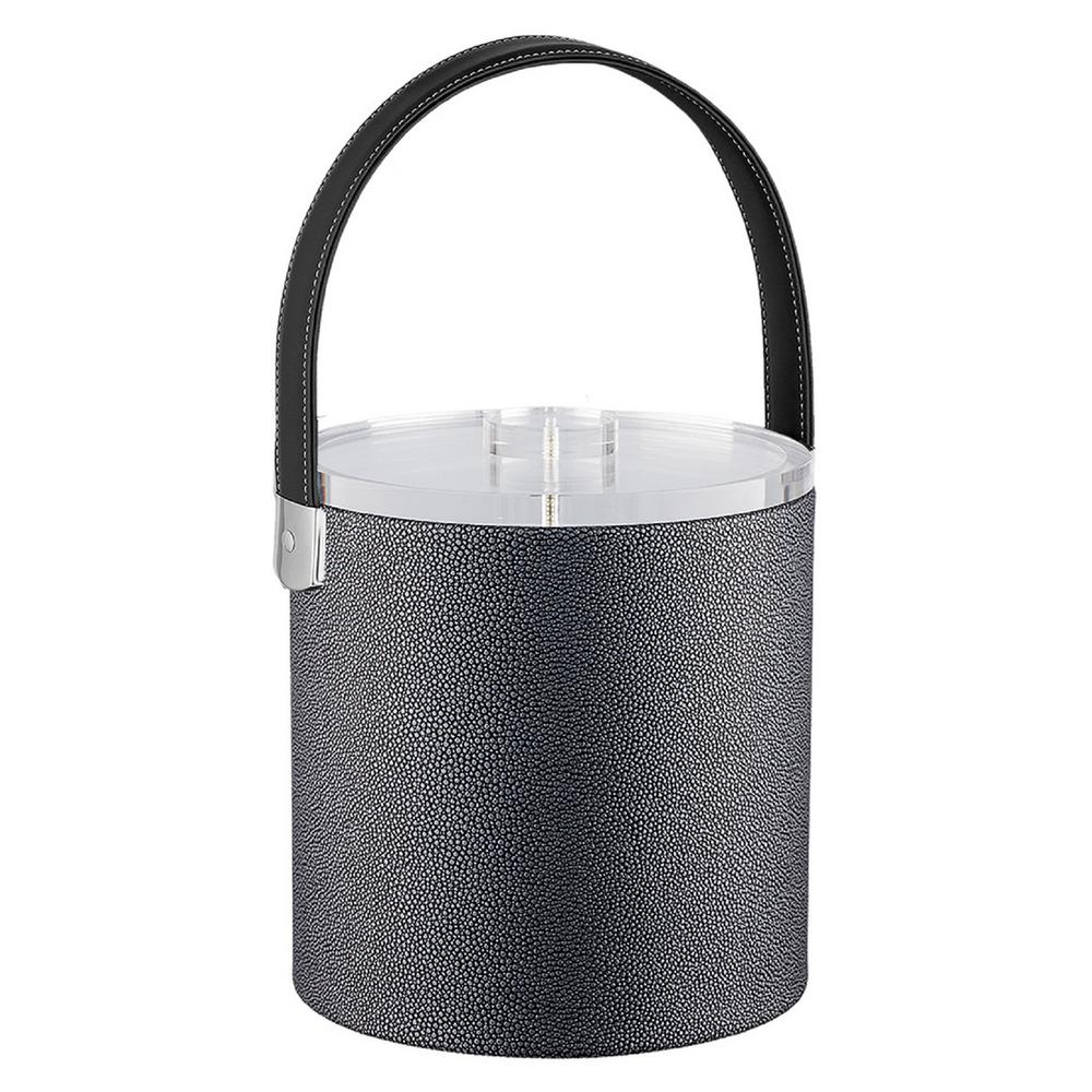 Kraftware Contempo 3 Qt. Black Ice Bucket with Bale Handle and Thick Lucite Lid51862 The Home