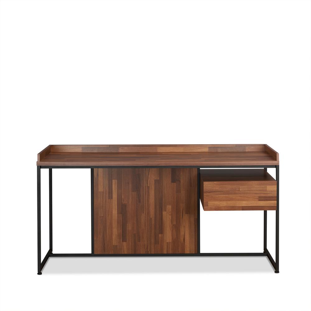 Acme Furniture Sara Walnut And Sandy Black Desk 92445 The Home Depot Sara Walnut And Sandy Black Desk