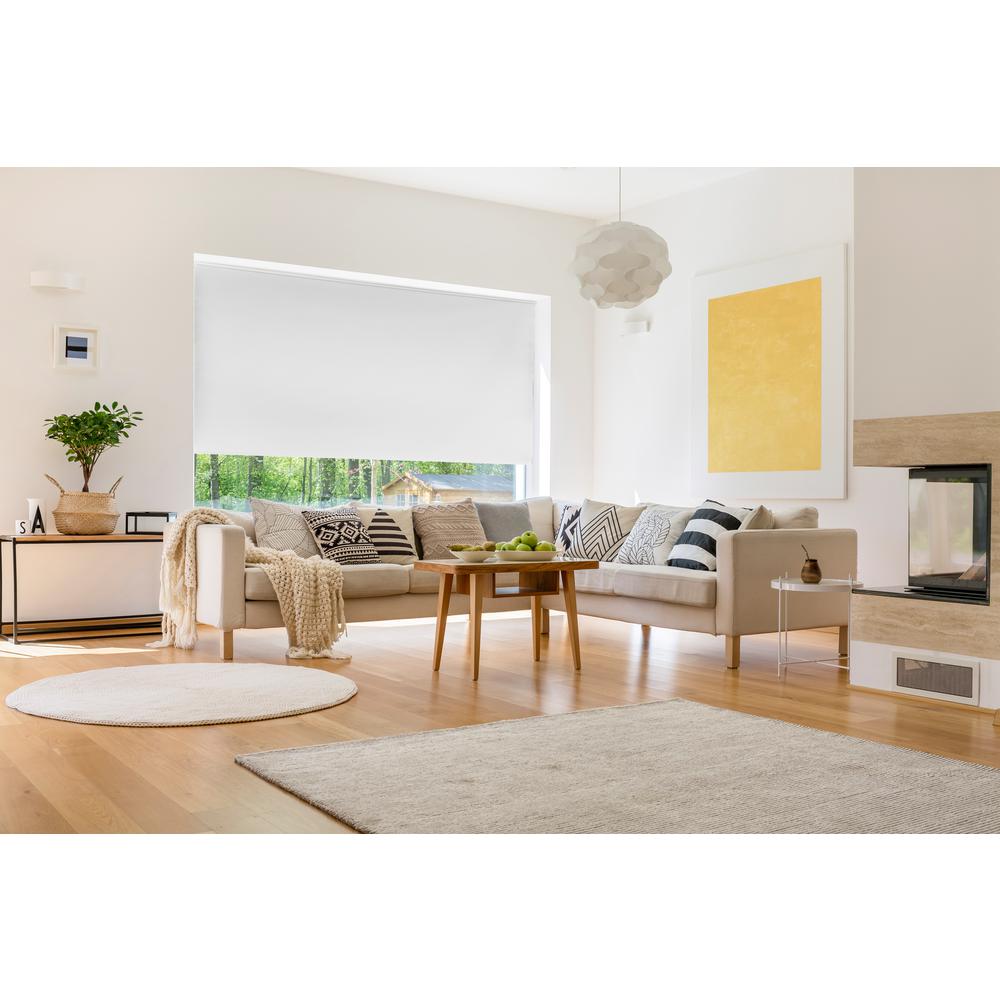 Lumi White Cordless Blackout 12G Vinyl Roller Shade 37 in. W x 72 in