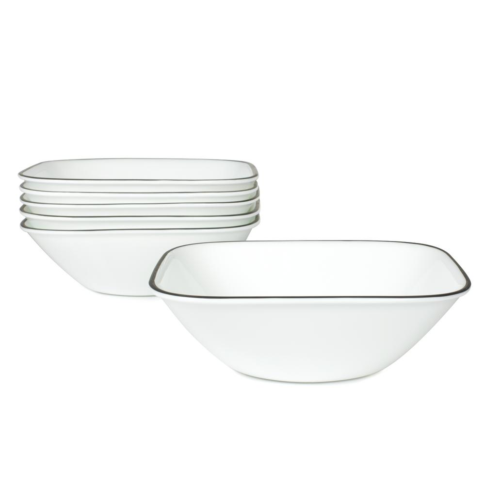 Corelle Square 22 oz. Soup/Cereal Bowl, Simple Lines (Set of 6 ... Corelle Square 22 oz. Soup/Cereal Bowl, Simple Lines (Set of 6 ...