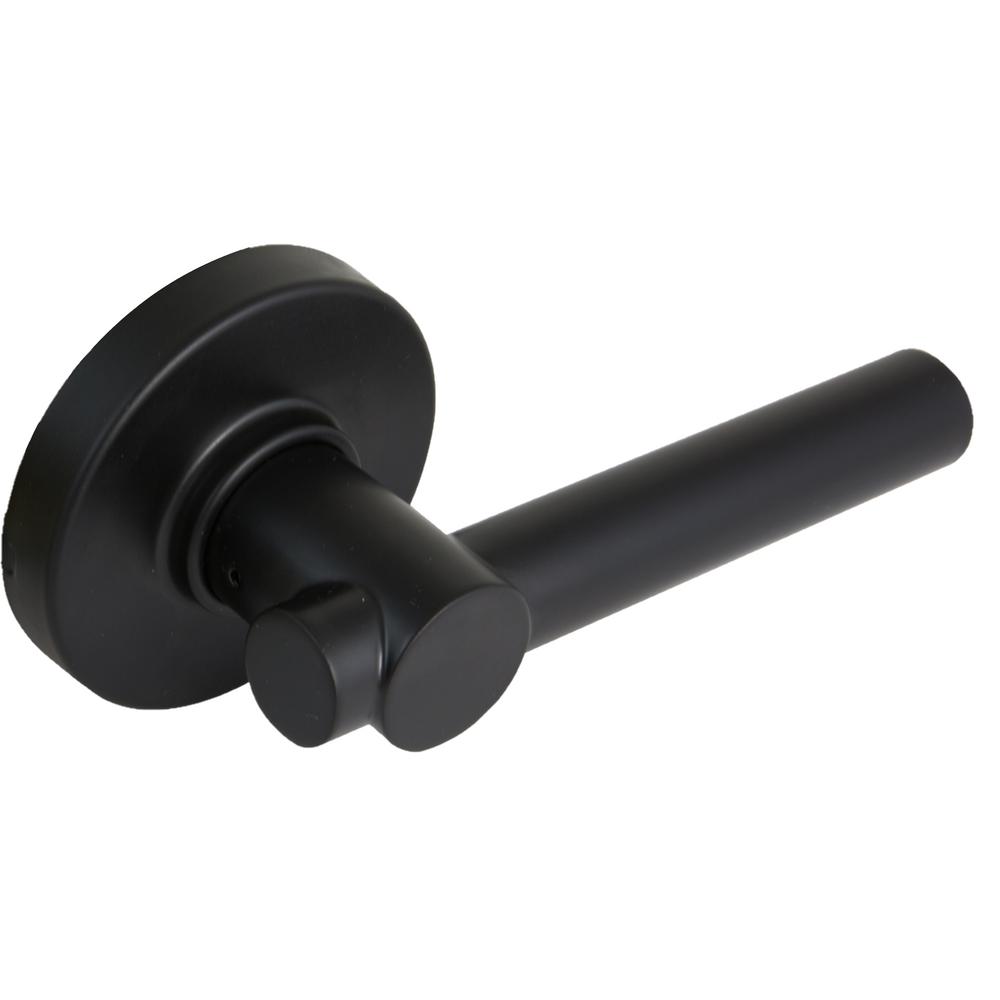 Defiant Woodbridge Matte Black Hall And Closet Door Lever With Round Rose