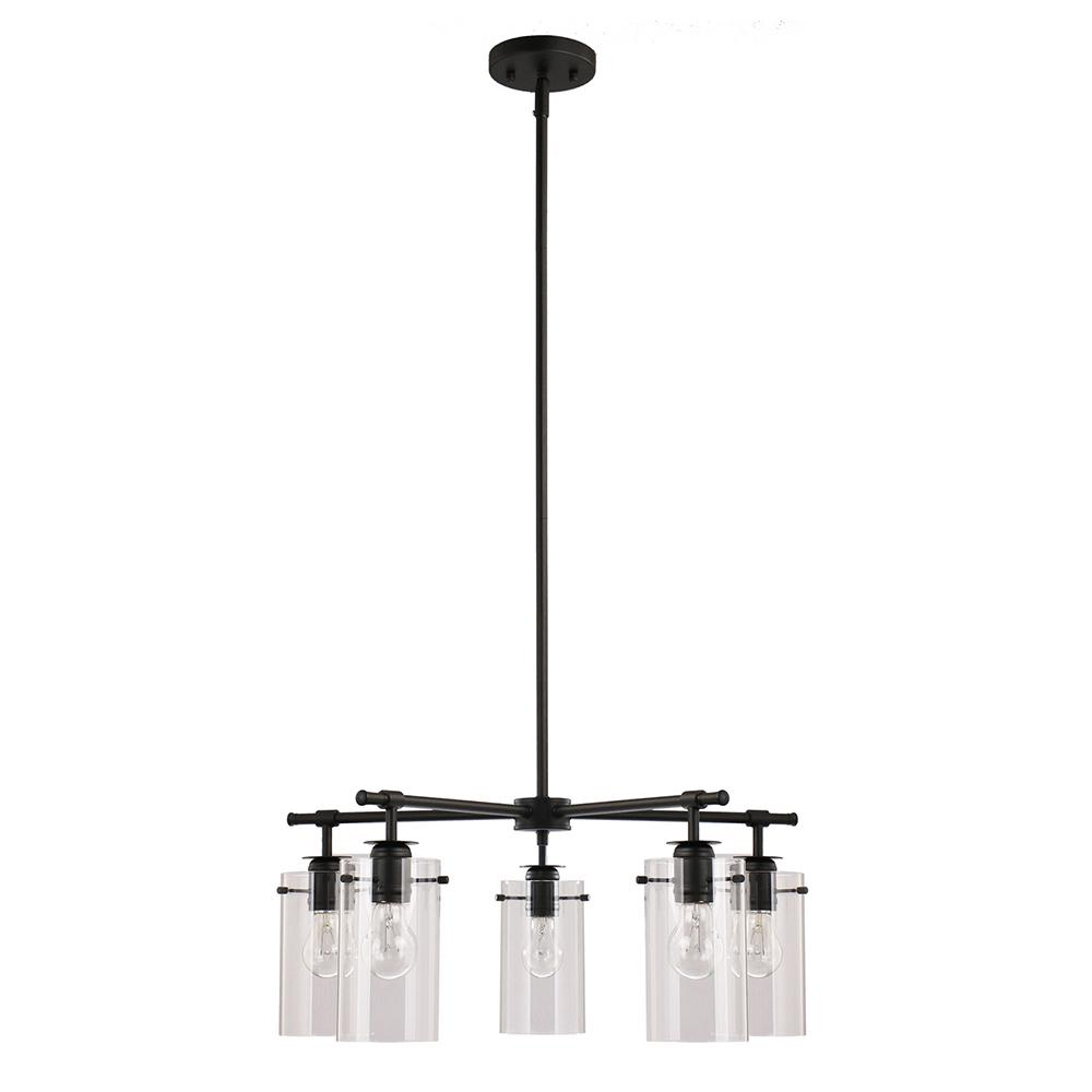 Dsi Brooklyn Collection 5 Light Black Chandelier With Clear Glass Dsi Brooklyn Collection 5 Light Black Chandelier With Clear Glass Shades