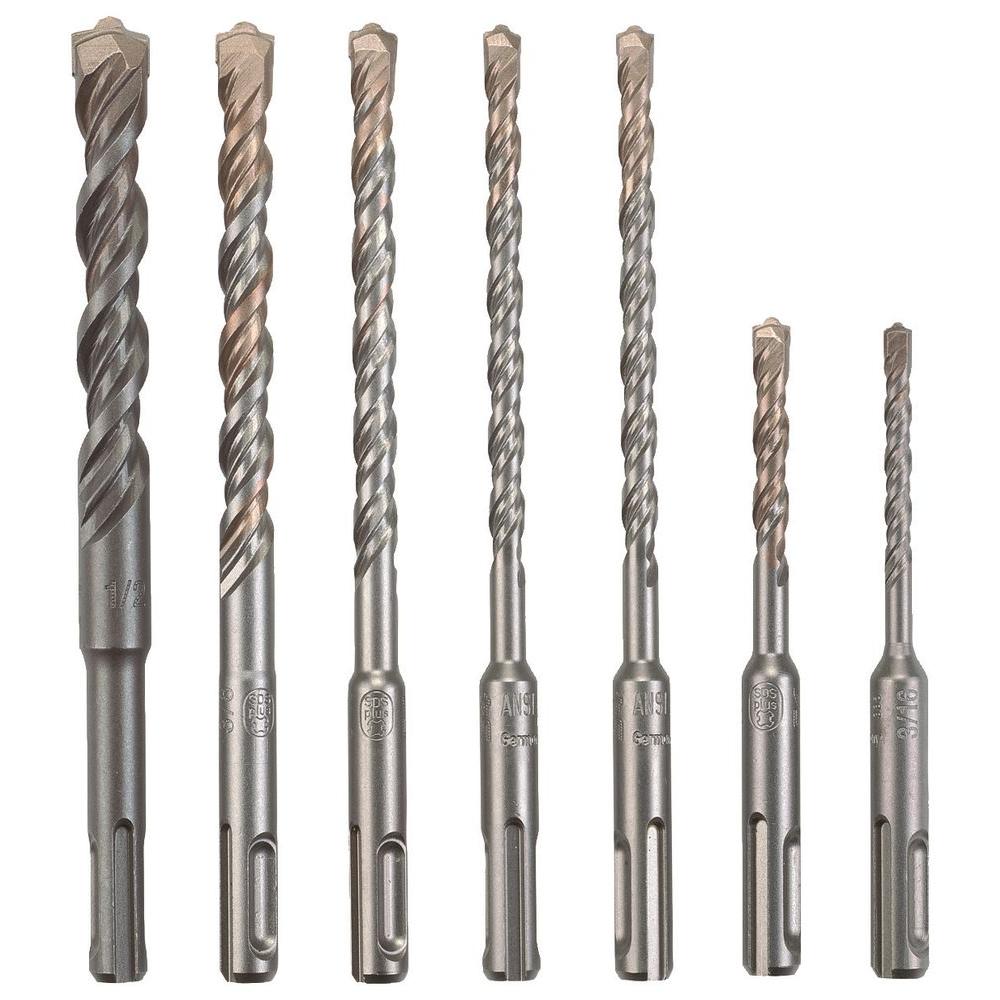 Bosch Carbide Tipped Rotary Sds Plus Hammer Bit Set 7 Piece