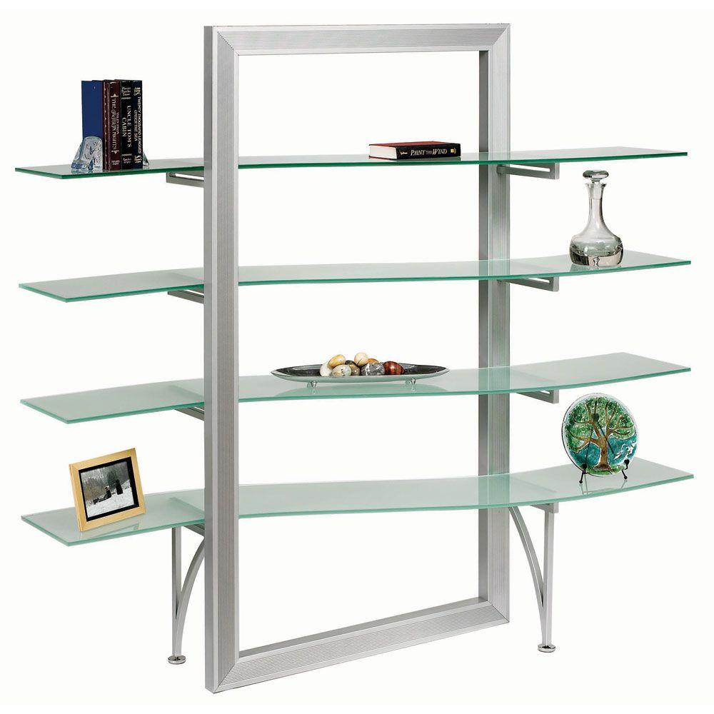 Filament Design Catherine 4Shelf Free Standing Bookcase in SilverCLI