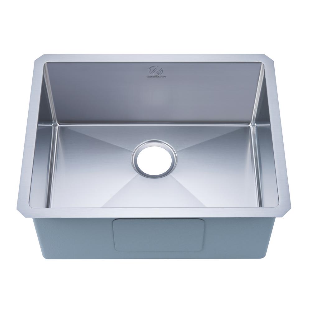 Stufurhome Kitchen Sink Single Undermount Sinks Nationalware Undermount 18 Gauge Stainless Steel 23 In Single Bowl Kitchen Sink