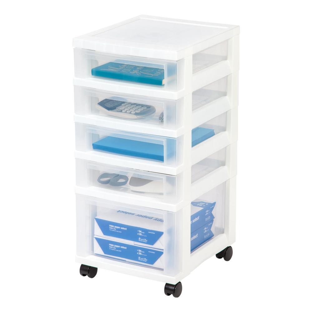 Iris 12 05 In X 26 315 In White Drawer Storage Cart 116803 The