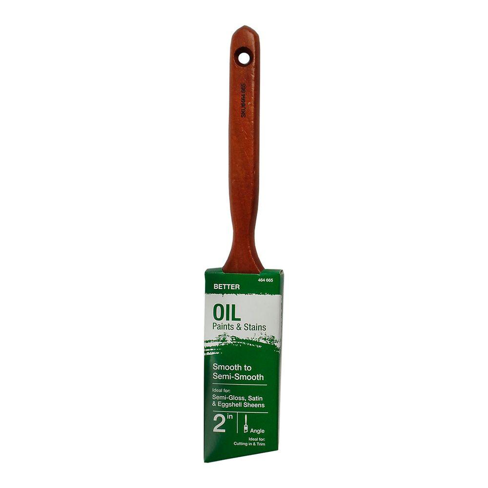  2 in. Polyester/Natural Bristle Blend Angle Sash Oil Brush
