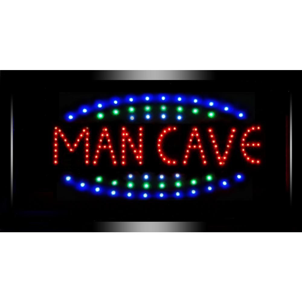Crystal Art Gallery Man Cave Framed Flashing Led Sign 71744 The Home Depot