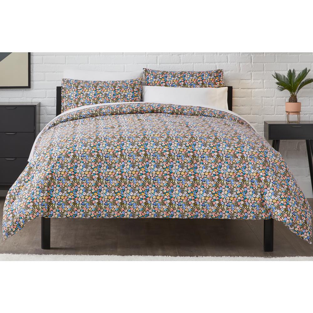 Stylewell Maisie 2 Piece Black Floral Twin Comforter Set 2017pd P
