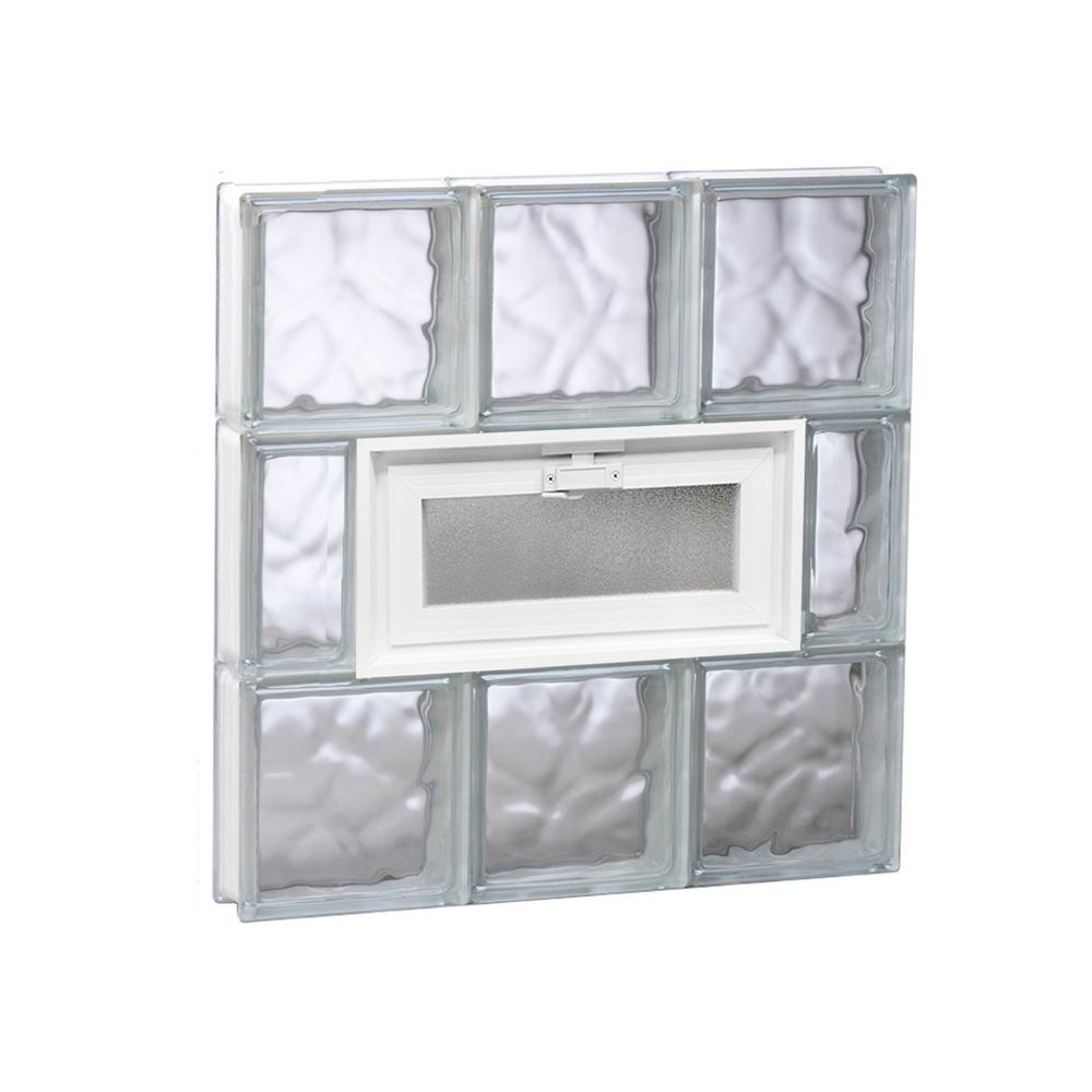Clearly Secure 23.25 in. x 23.25 in. x 3.125 in. Frameless Wave Pattern Vented Glass Block