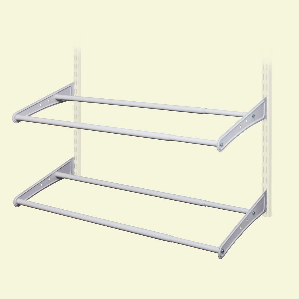 Closetmaid 28 In H X 26 In W X 12 In D 4 Shelf 12 Pair Ventilated Wire Shoe Organizer In White 8131 The Home Depot