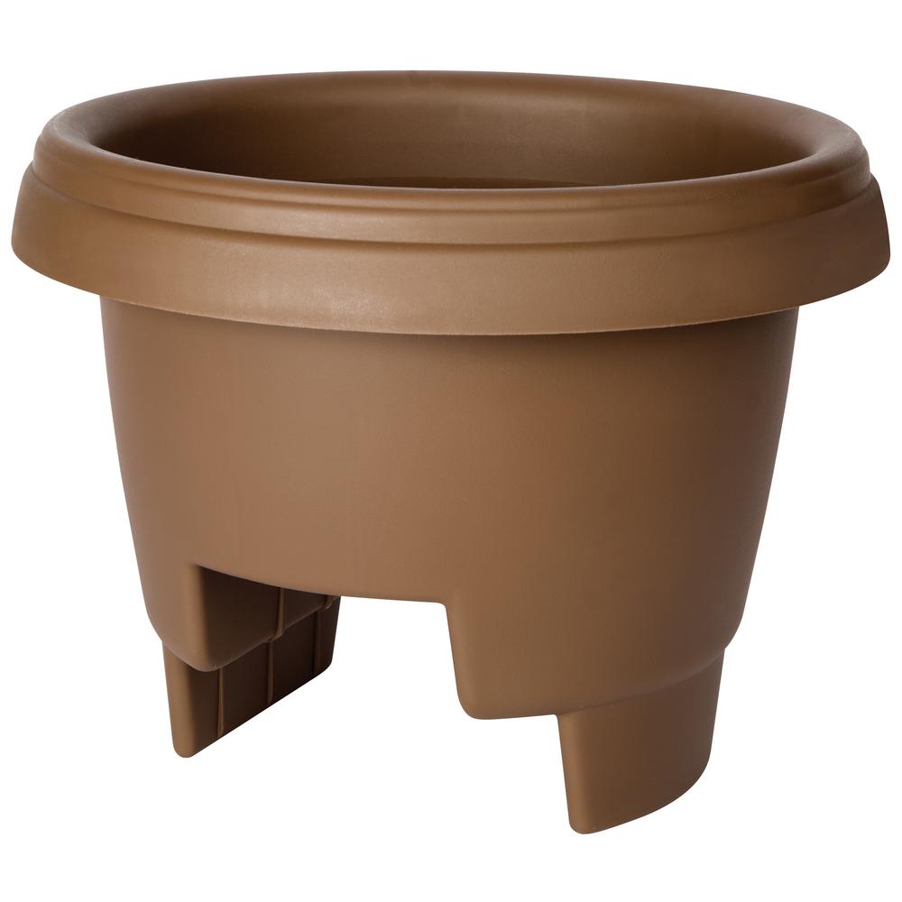 Bloem Deck Rail Planter 12 in. Chocolate Plastic Deck Rail Planter4771251001 The Home Depot