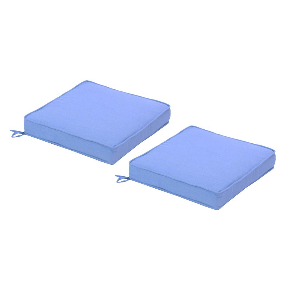 Hampton Bay Cushionguard Denim Deluxe Square Outdoor Seat Cushion 2 Pack
