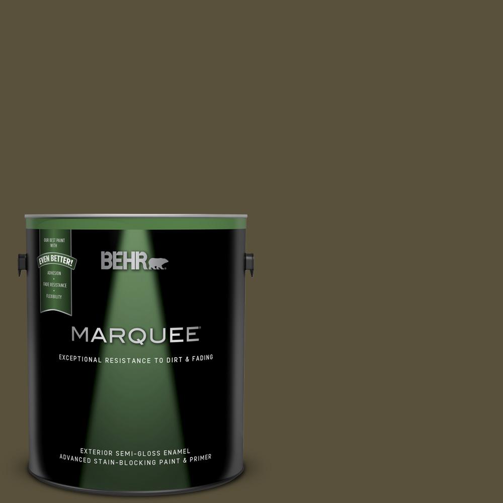 Behr Marquee 1 Gal S H 730 Eagle Rock Semi Gloss Enamel Exterior Paint And Primer In One