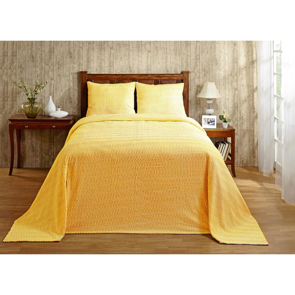 Better Trends Natick 120 In X 110 In King Yellow Bedspread Ss