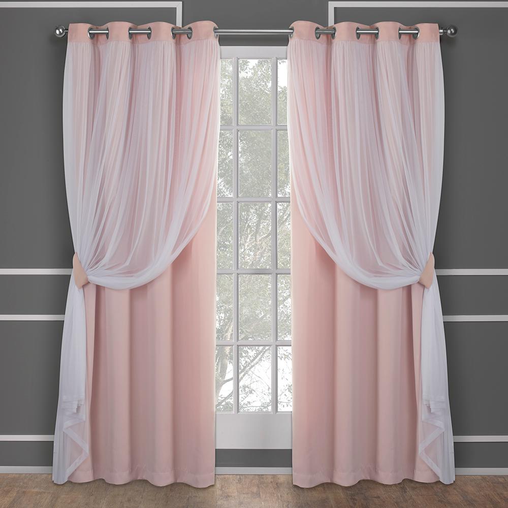 Catarina 52 in. W x 84 in. L Layered Sheer Blackout Grommet Top Curtain