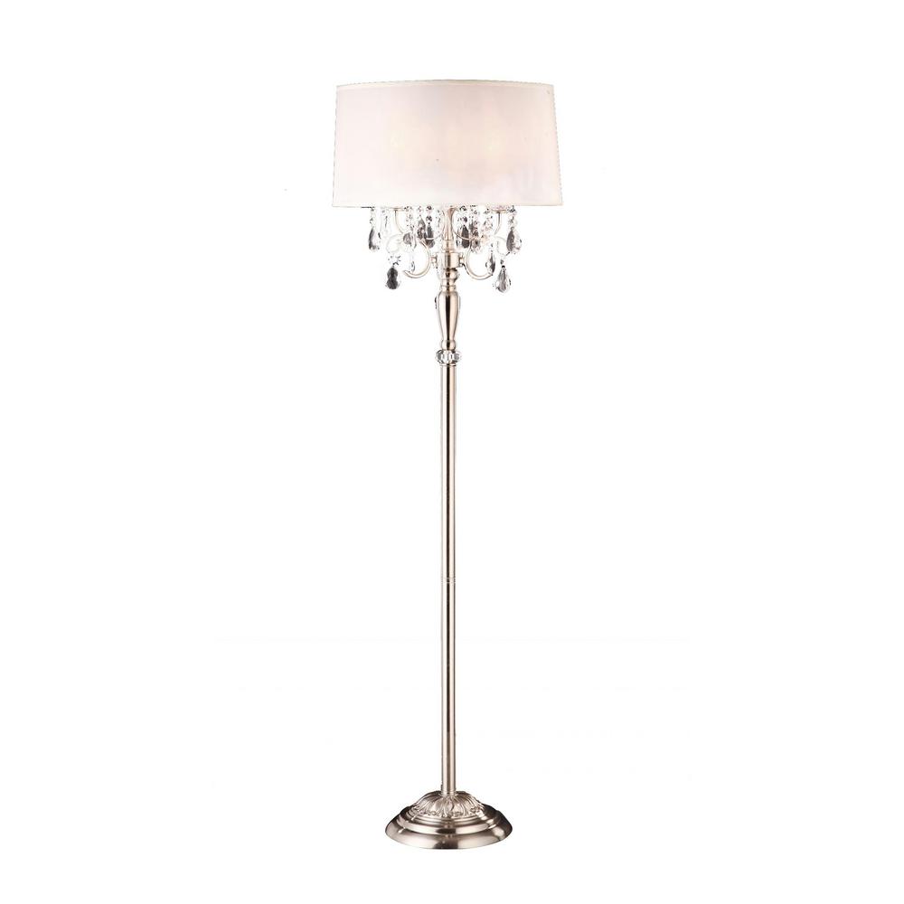 Ore International Crystal 62 In Silver Floor Lamp K 5109f The