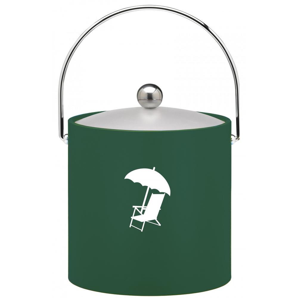 Kraftware 3Quart Insulated Bar Ice Bucket w/ Handle + Lid, Beach Theme