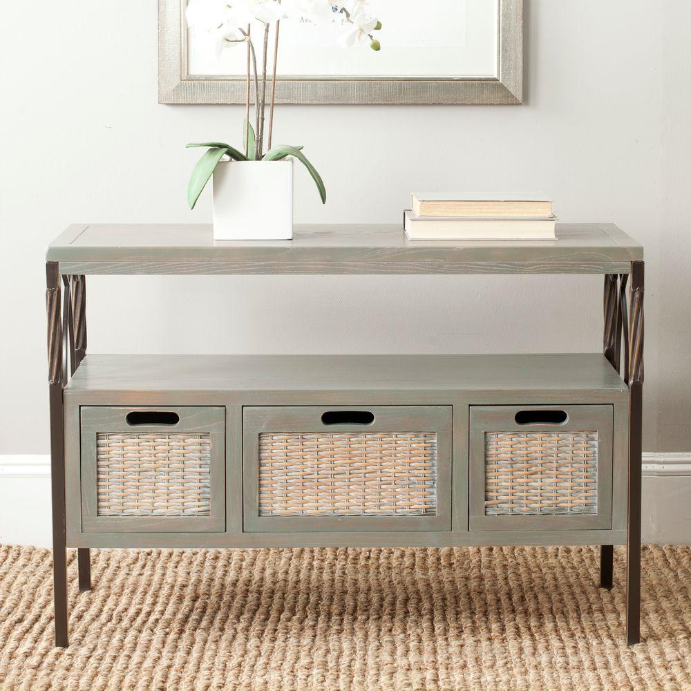 Safavieh Joshua Ash Grey Storage Console Table Safavieh Joshua Ash Grey Storage Console Table