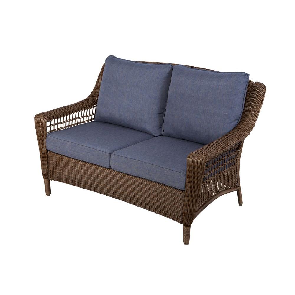 Hampton Bay Spring Haven Brown All-Weather Wicker Outdoor Patio Loveseat with... by Hampton Bay