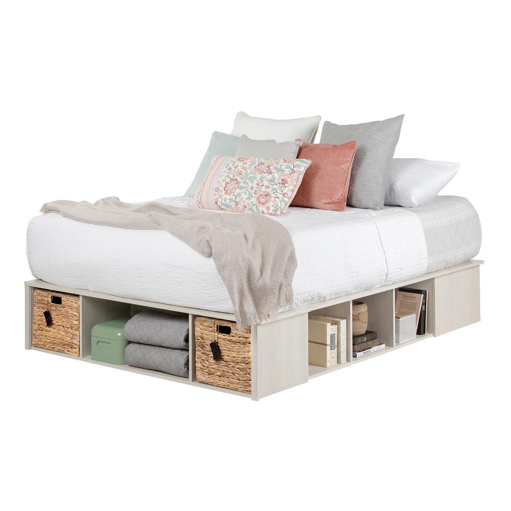 South S Avilla Winter Oak And Rattan Queen Bed 11836 The Home Avilla Winter Oak And Rattan Queen Bed