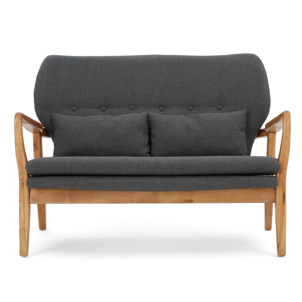 Noble House Spencer 2-Seat Dark Grey Fabric Loveseat was $499.41 now $337.37 (32.0% off)