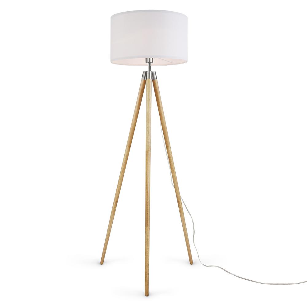 loki wooden tripod floor lamp