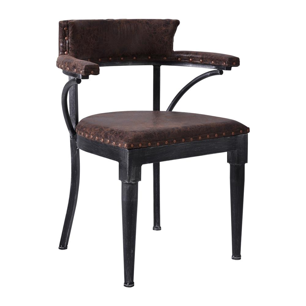 Today's Mentality Brennan Dark Brown Faux Leather Dining Chair