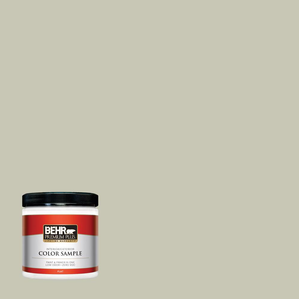 BEHR Premium Plus 8 oz. #T18-10 Wabi-Sabi Flat Interior/Exterior Paint ...