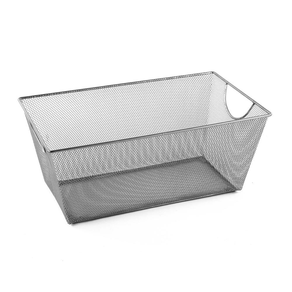 Design Ideas MeshWorks 28 Qt. Mesh Storage Bin in Silver351499 The Home Depot