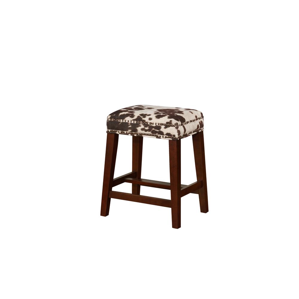 Linon Home Decor Will Black Cow Print Counter Stool Thd00600 The Linon Home Decor Will Black Cow Print Counter Stool
