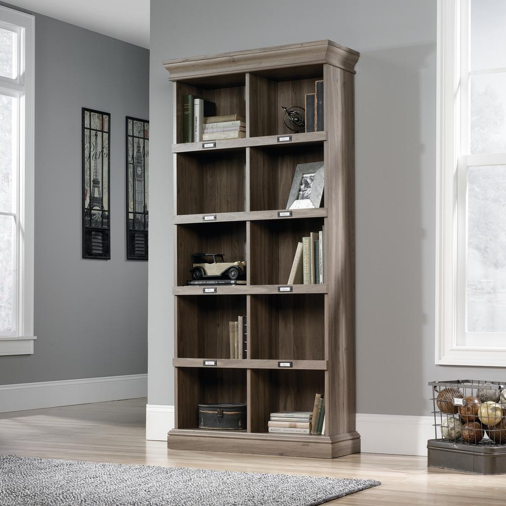 Sauder Barrister Lane Salt Oak Open Bookcase 414108 The Home Depot Barrister Lane Salt Oak Open Bookcase
