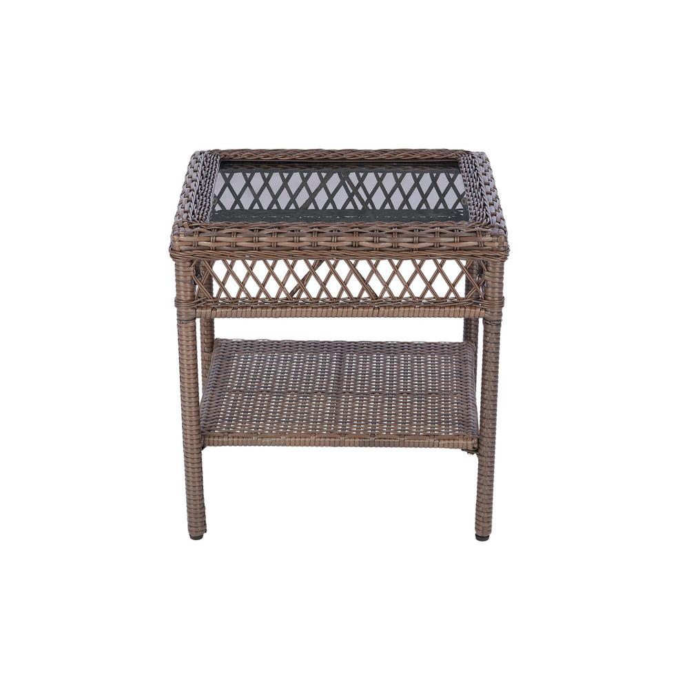 Hampton Bay Mix and Match Wicker Outdoor Patio Side Table65194003