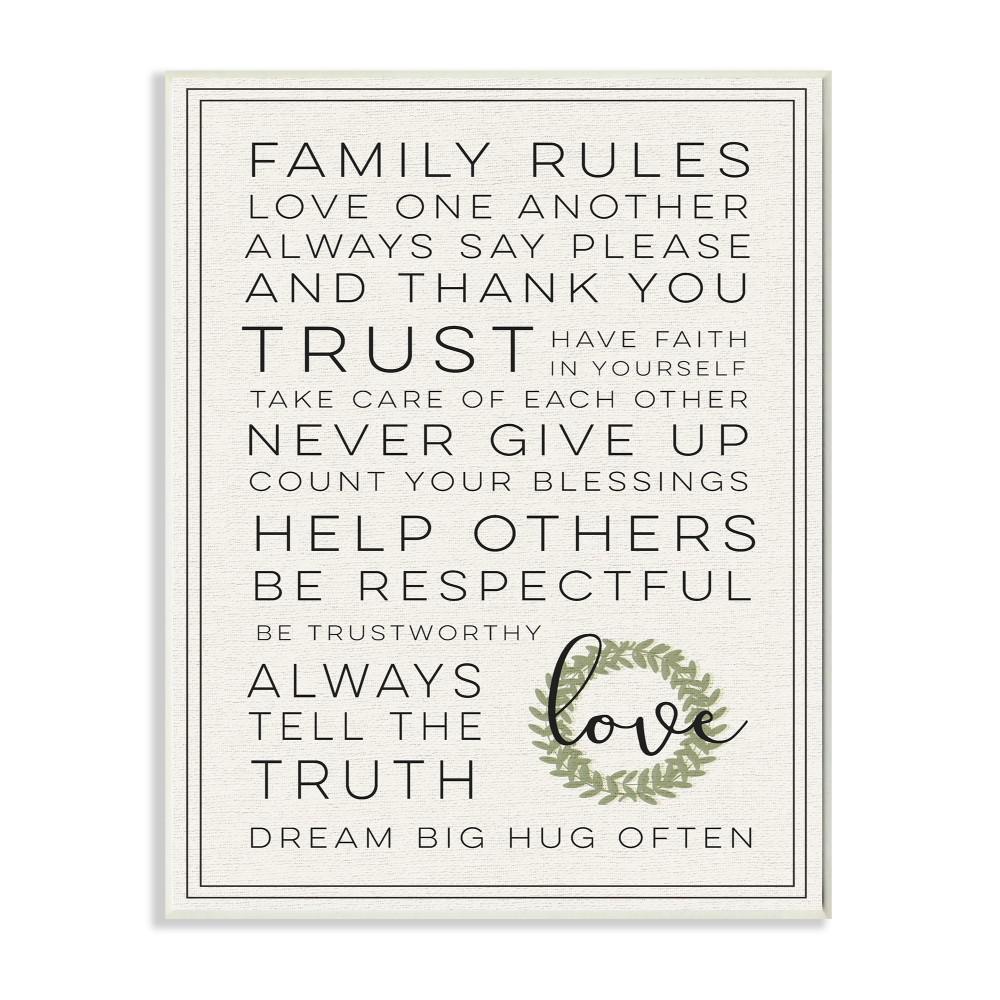 10 In X 15 Family Rules Love Dream Often By Daphne Poli Printed Wood Wall Art
