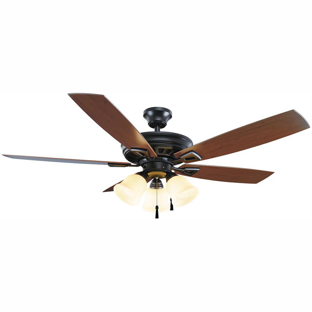 Home Decorators Collection Gazelle 52 In Led Indoor Outdoor Natural Iron Ceiling Fan With Light Kit