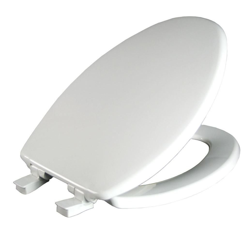 Church Whisper Close Elongated Closed Front Toilet Seat In White 7200slec 000 The Home Depot