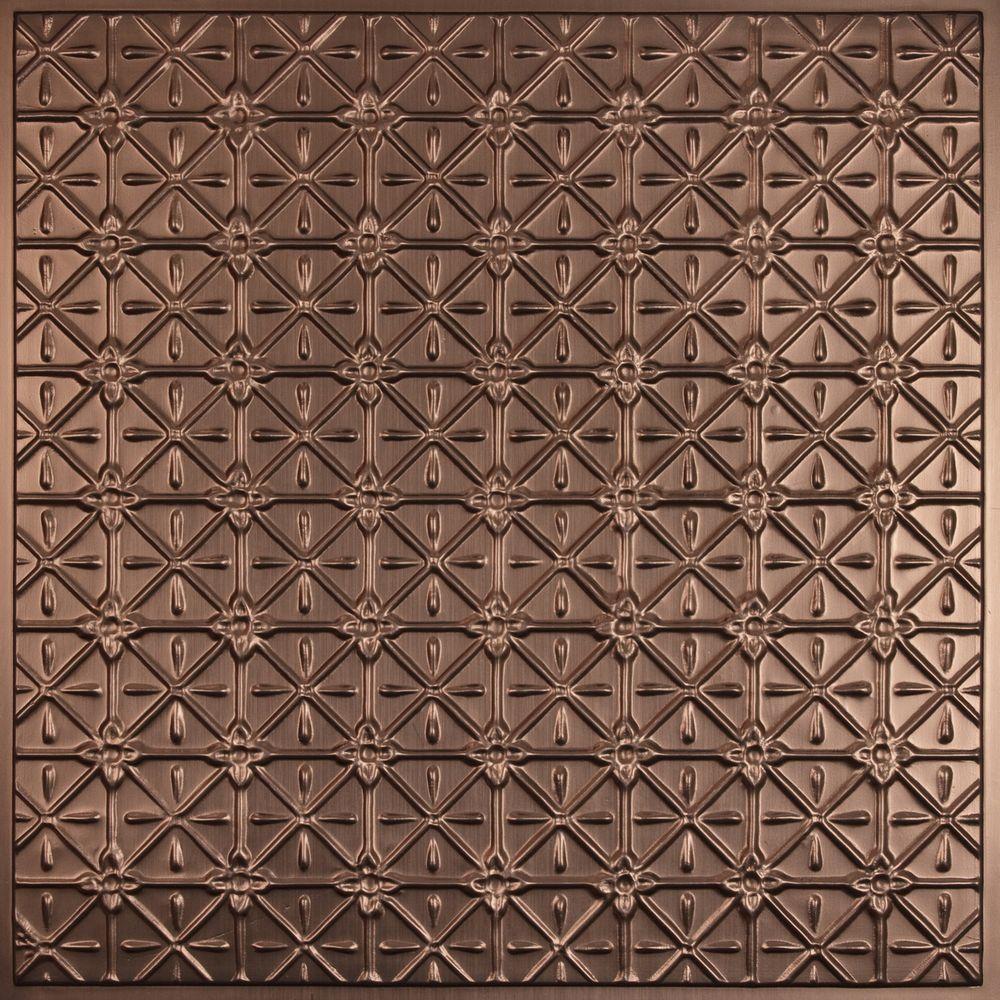 Ceilume Continental Faux Bronze 2 Ft X 2 Ft Lay In Or Glue Up Ceiling Panel Case Of 6