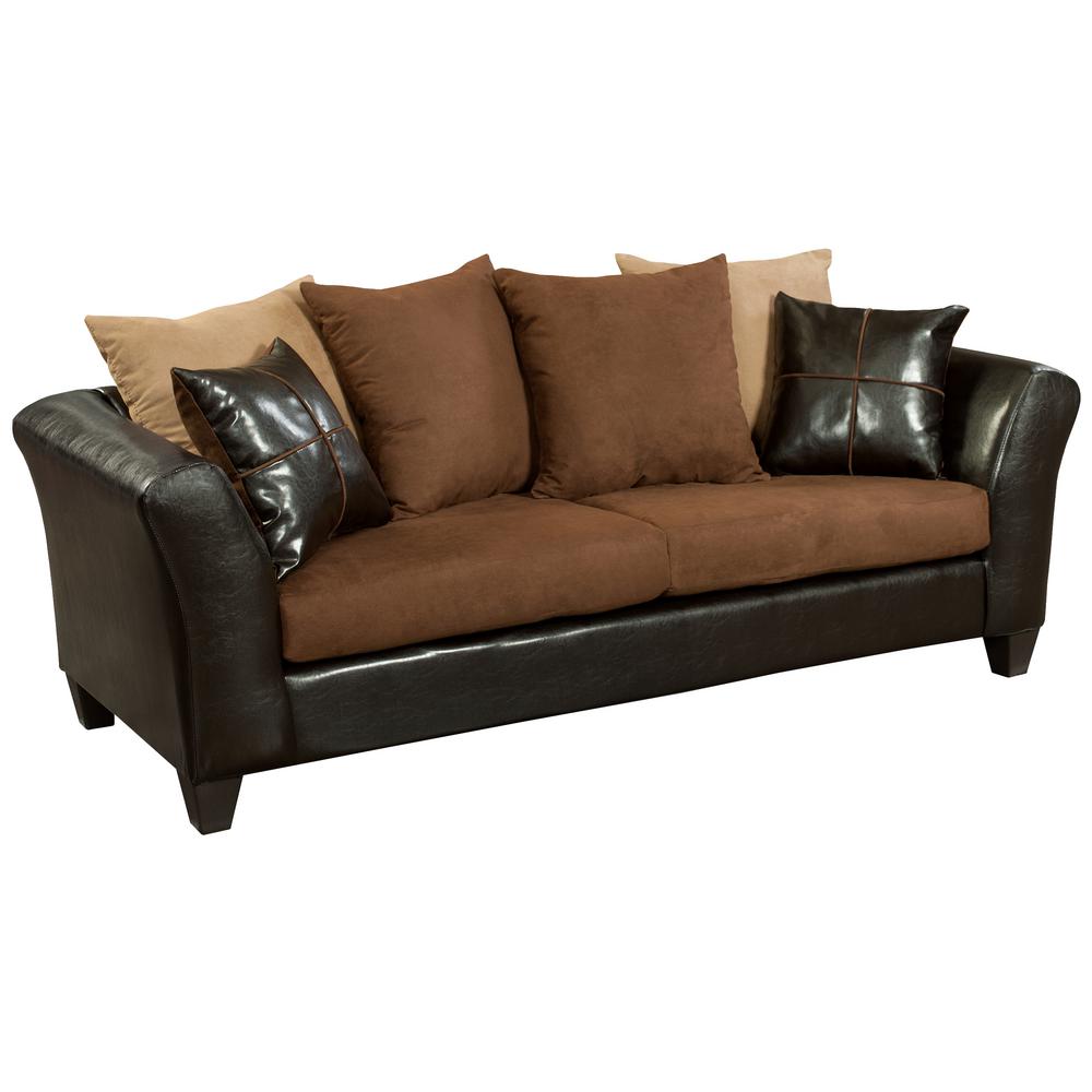 Flash Furniture Sierra Chocolate Microfiber Jefferson Flash Furniture Sierra Chocolate Microfiber Jefferson Vinyl Standard Sofa